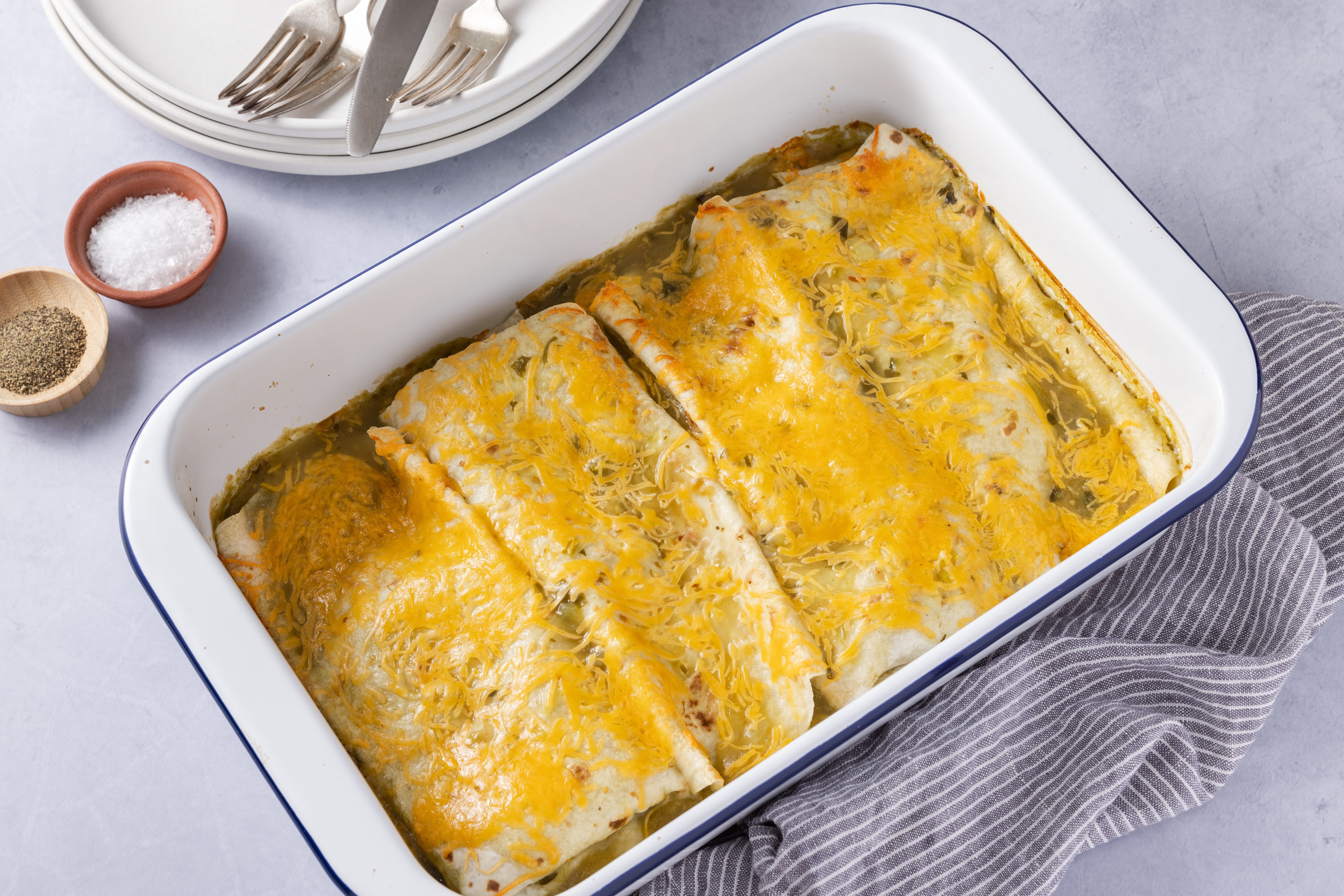 Smothered burrito baked and ready to serve.