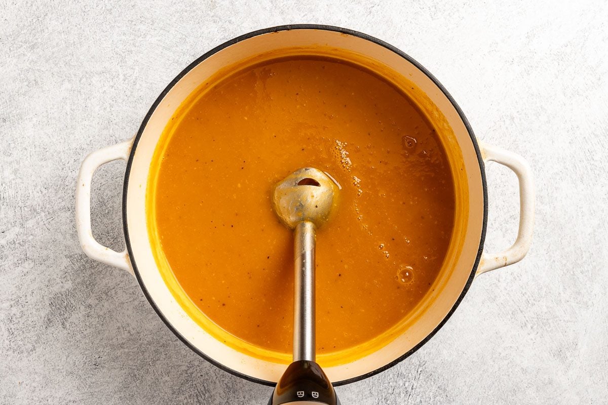 Taste of Home Sweet Potato Soup photo of the pureed soup.