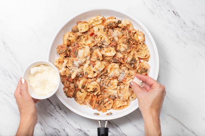 Tortellini with Tomato Cream Sauce