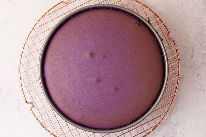 Step 3 of Taste of Home Ube Cheesecake is to bake the cheesecake
