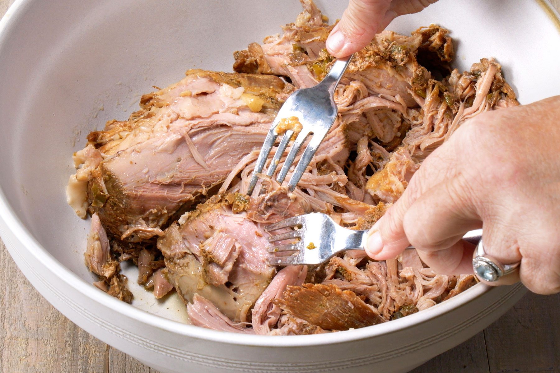 meat being shredded