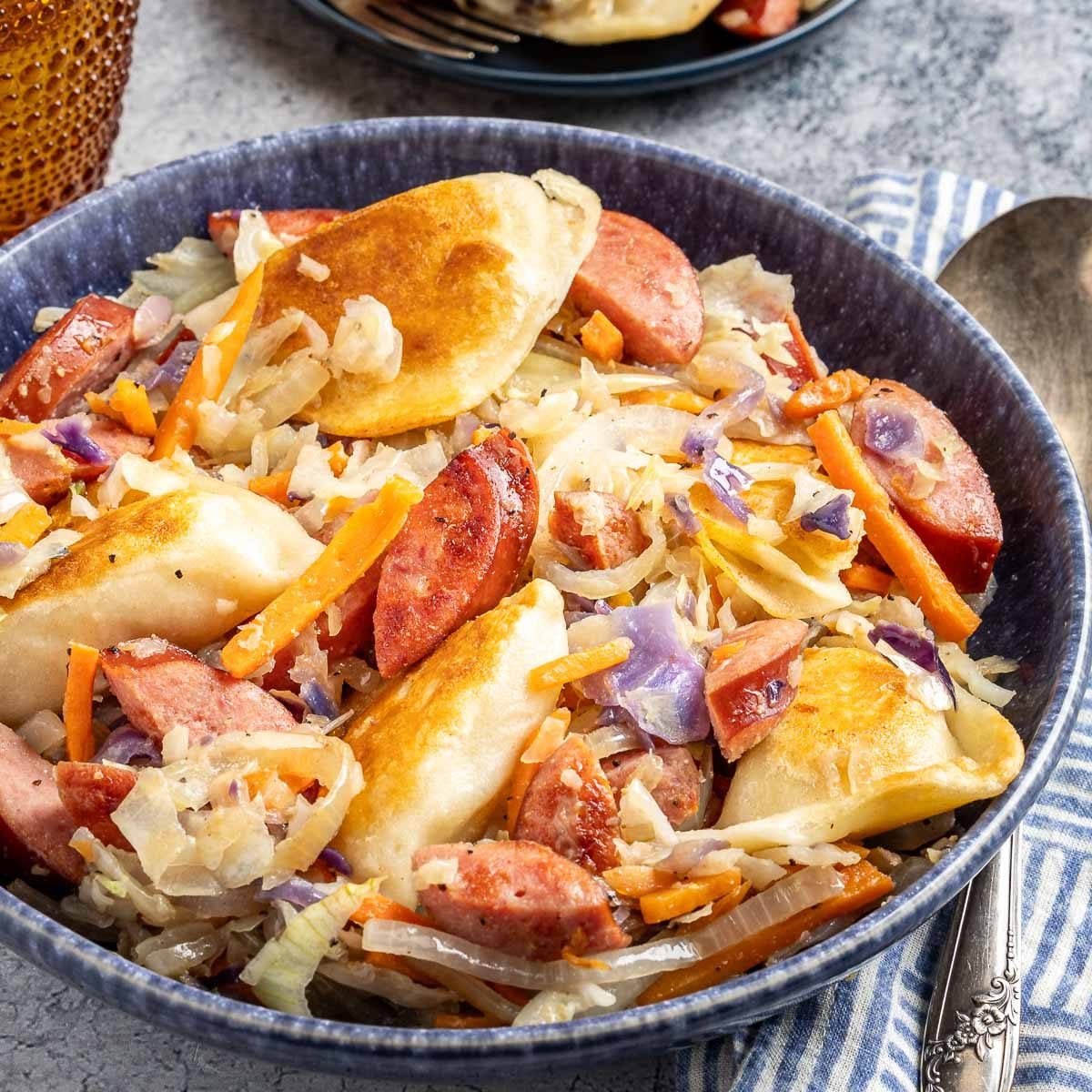 Pierogies and Sausage