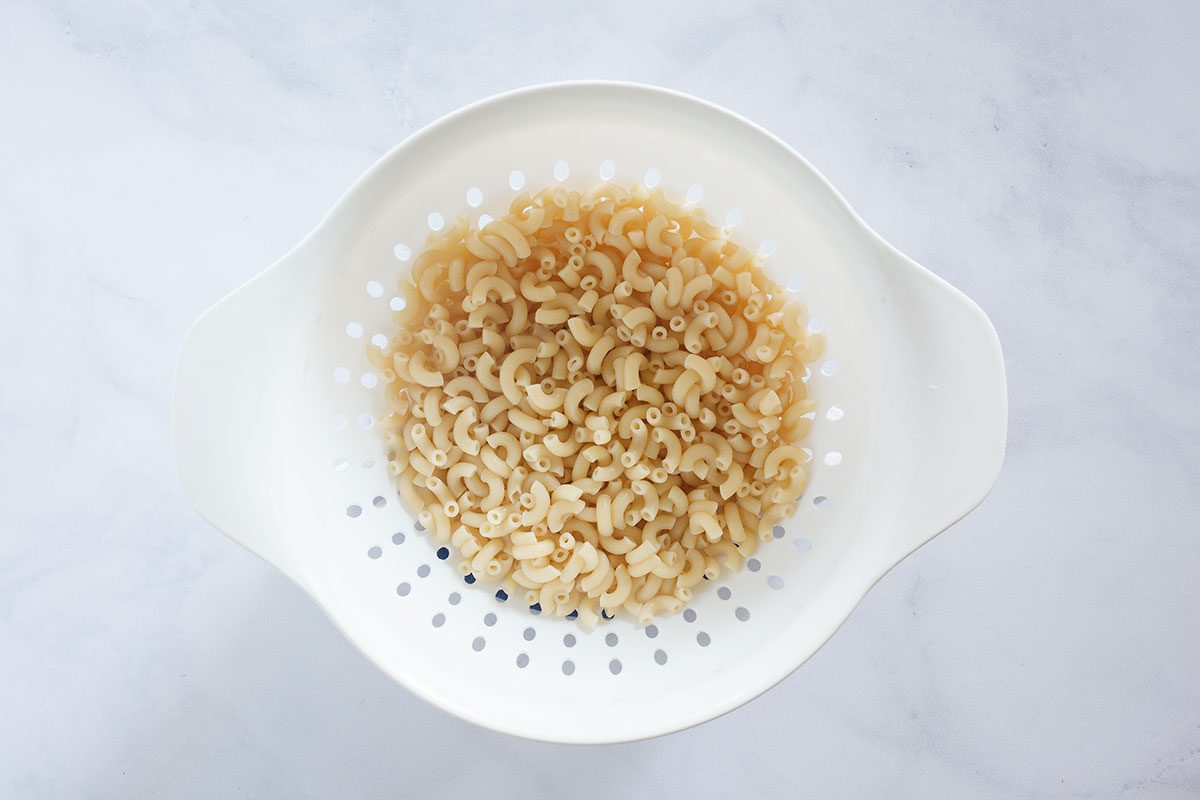 Drained noodles