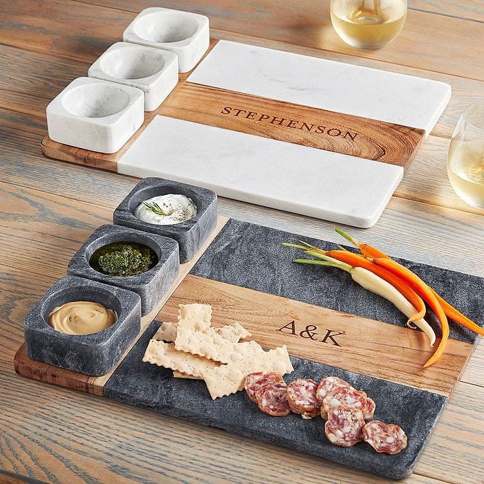 Wood And Marble Appetizer Serving Platter Ecomm Via Markandgraham.com