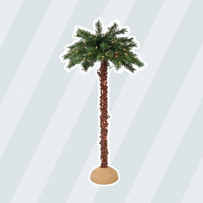Puleo International Pre Lit Artificial Palm Tree