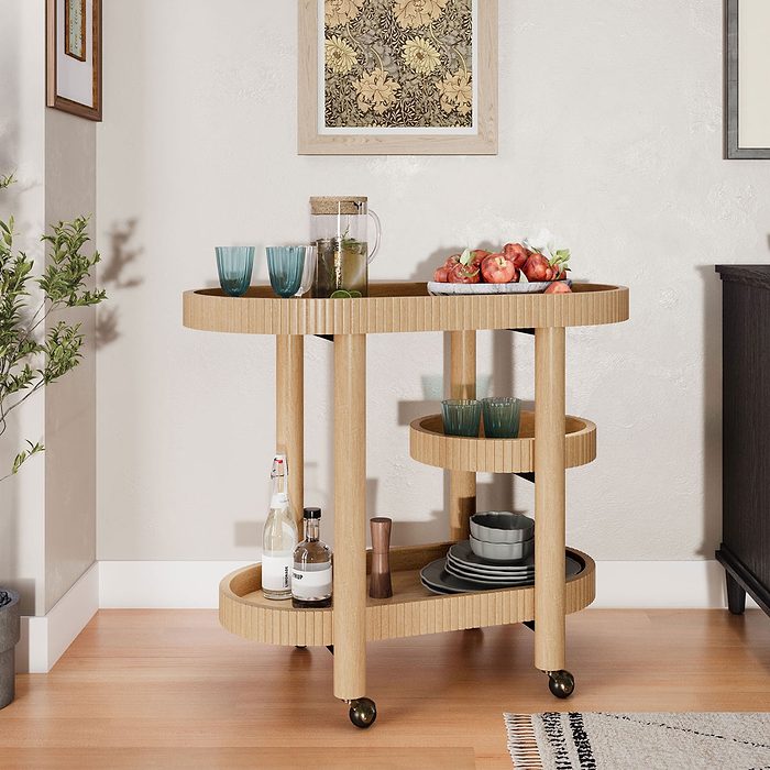 Beautiful Fluted Bar Cart