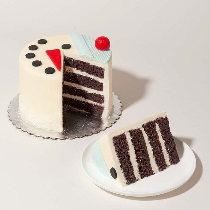 Duff Goldman Chocolate Peppermint Snowman Cake Ecomm Via Goldbelly.com 