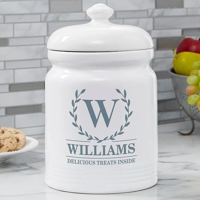 Laurel Wreath Personalized Cookie Jar Ecomm Etsy.com