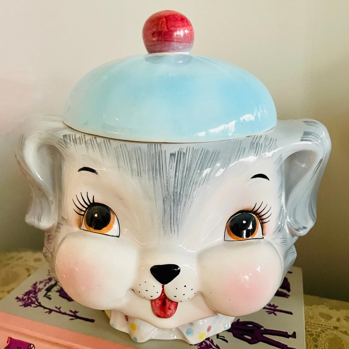 Vintage Esd Lefton Kitsch Ceramic Puppy Pal Dog Cookie Jar