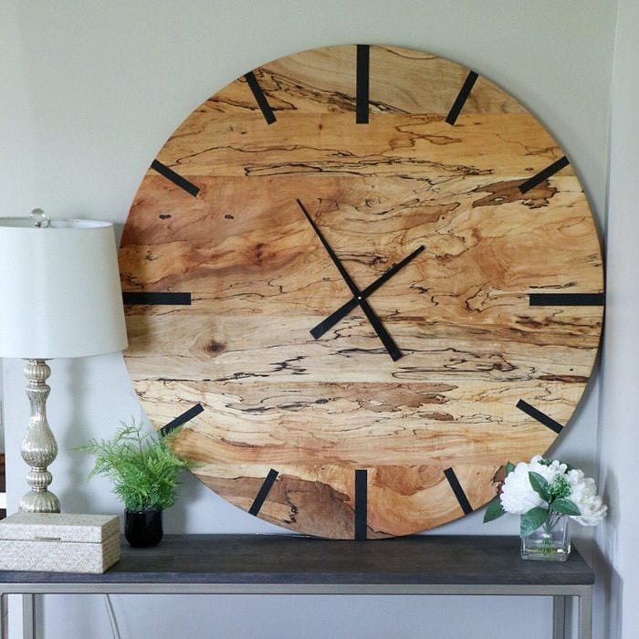 Modern Wall Clock Spalted Maple Ecomm Via Etsy.com E1663603328584