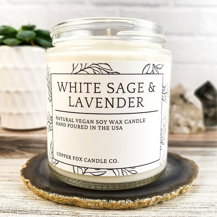 White Sage And Lavender Candle Via Etsy.com 