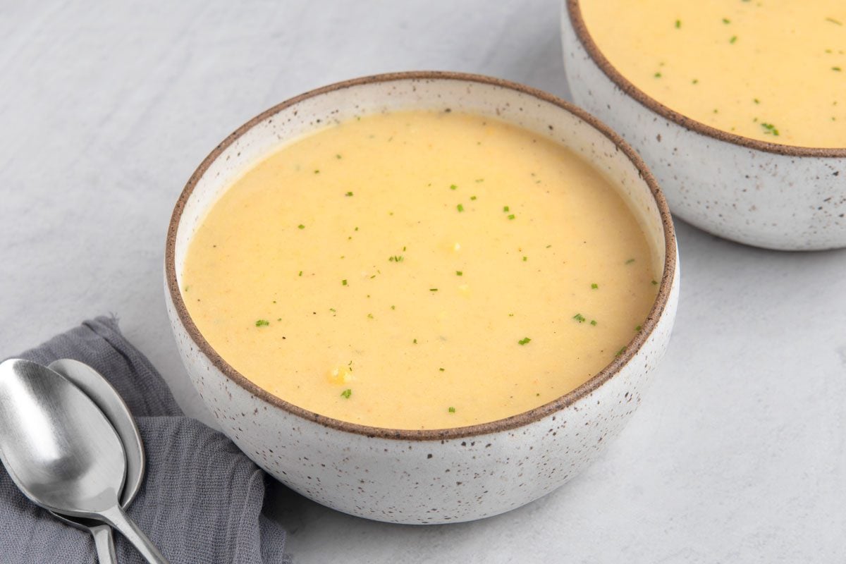 3/4th shot of Sweet Corn Soup