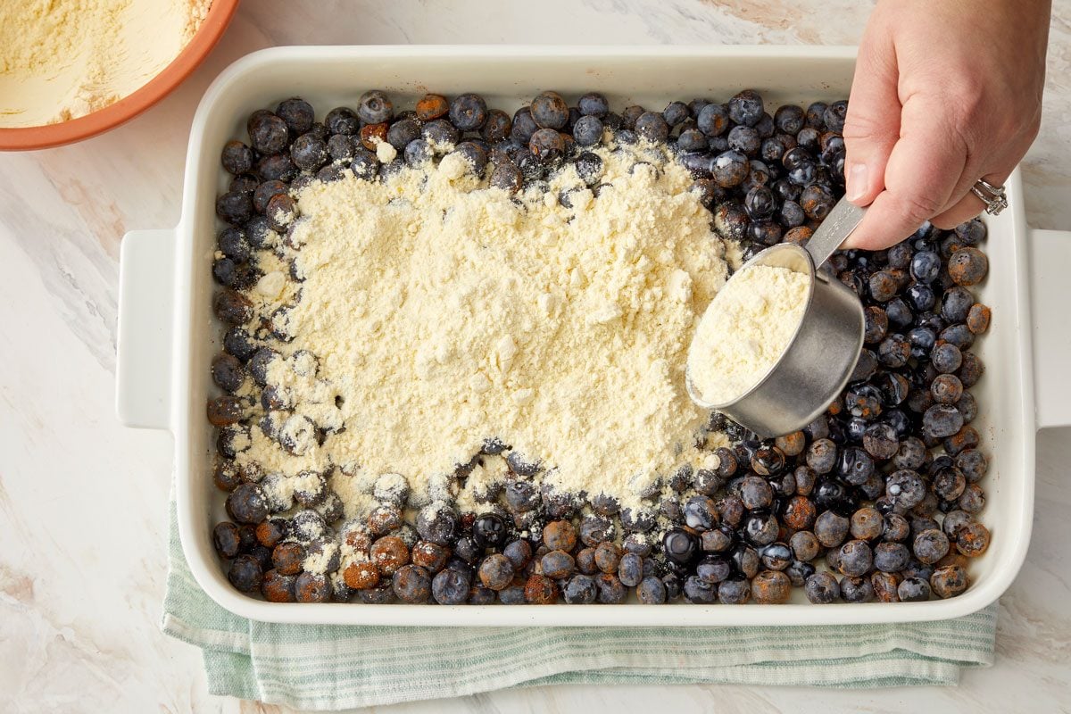 Sprinkle with cake mix;