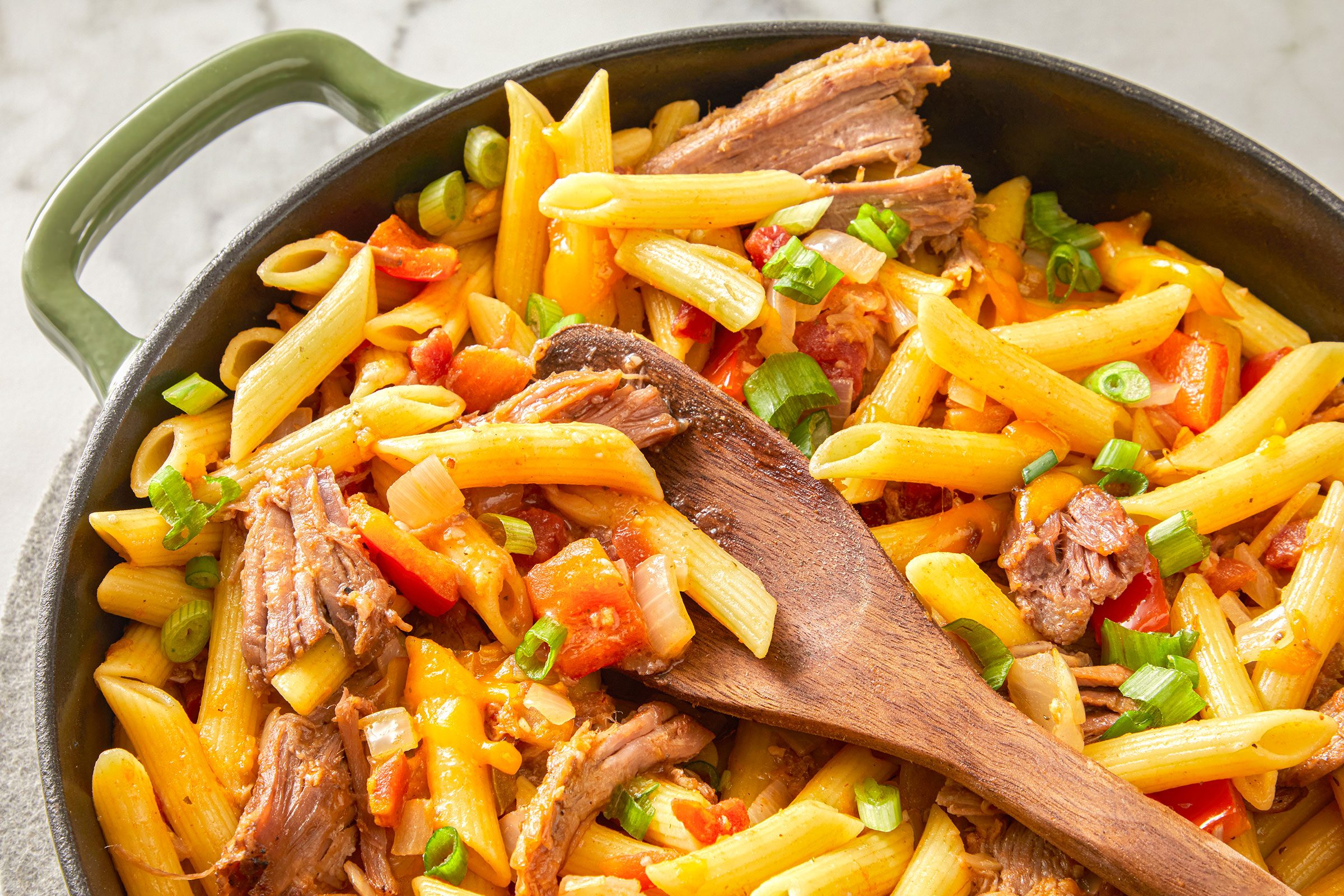 Barbecue Pork And Penne Skillet