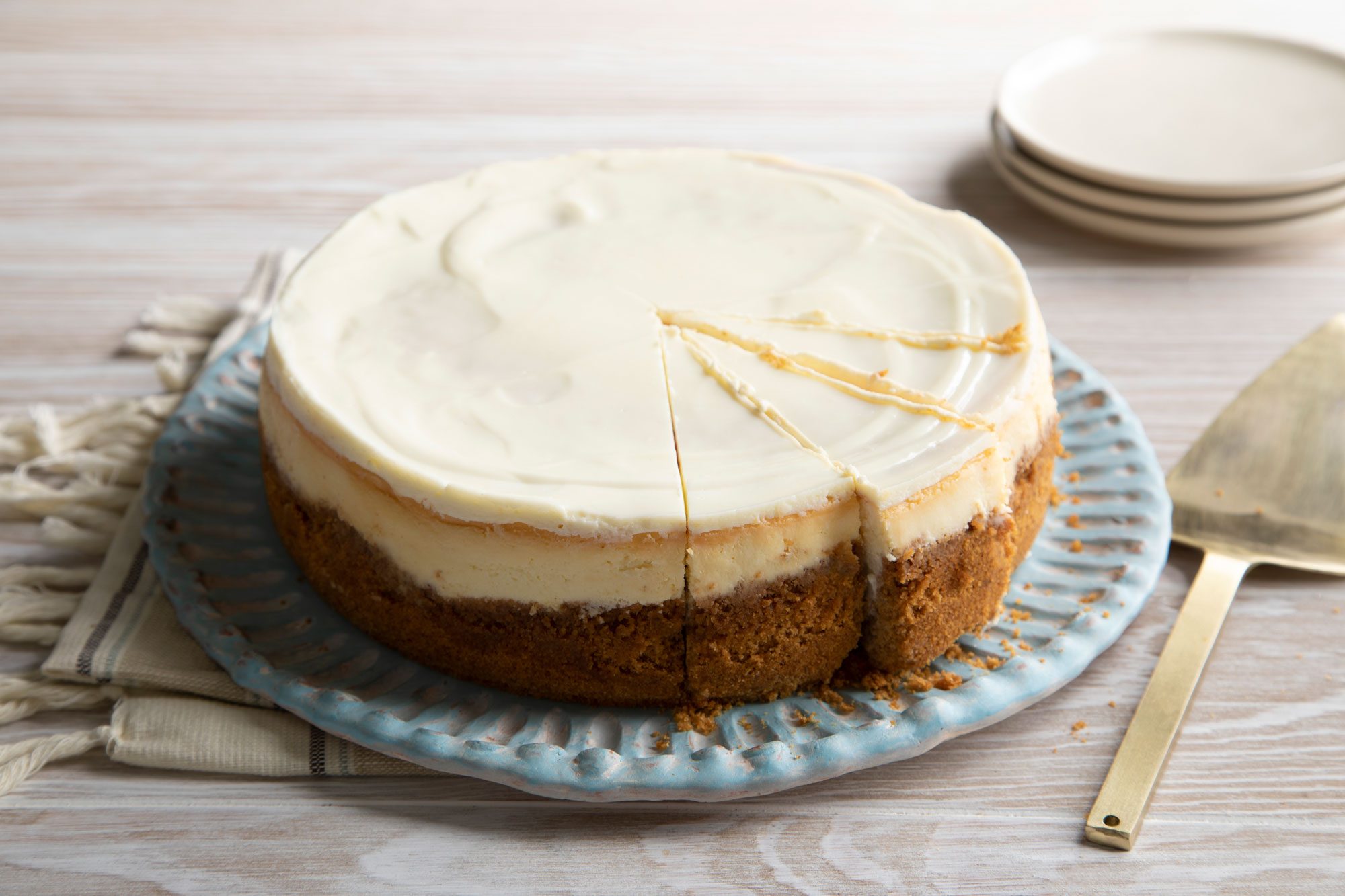 Copycat Cheesecake Factory Cheesecake served in a plate