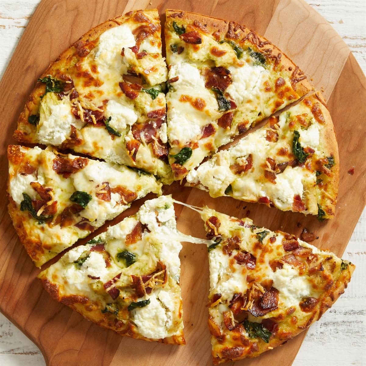 Spinach Pesto Pizza