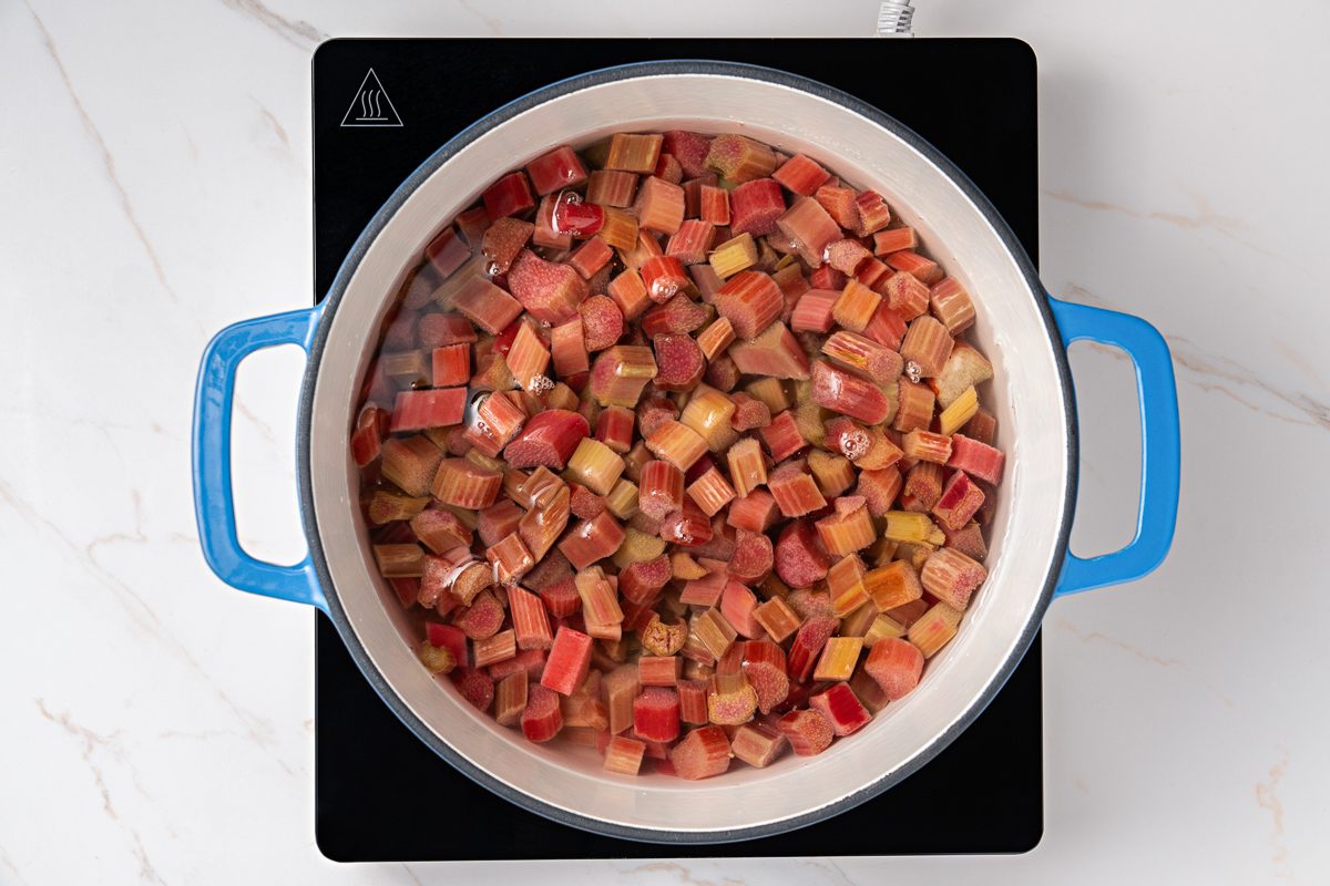 rhubarb in water
