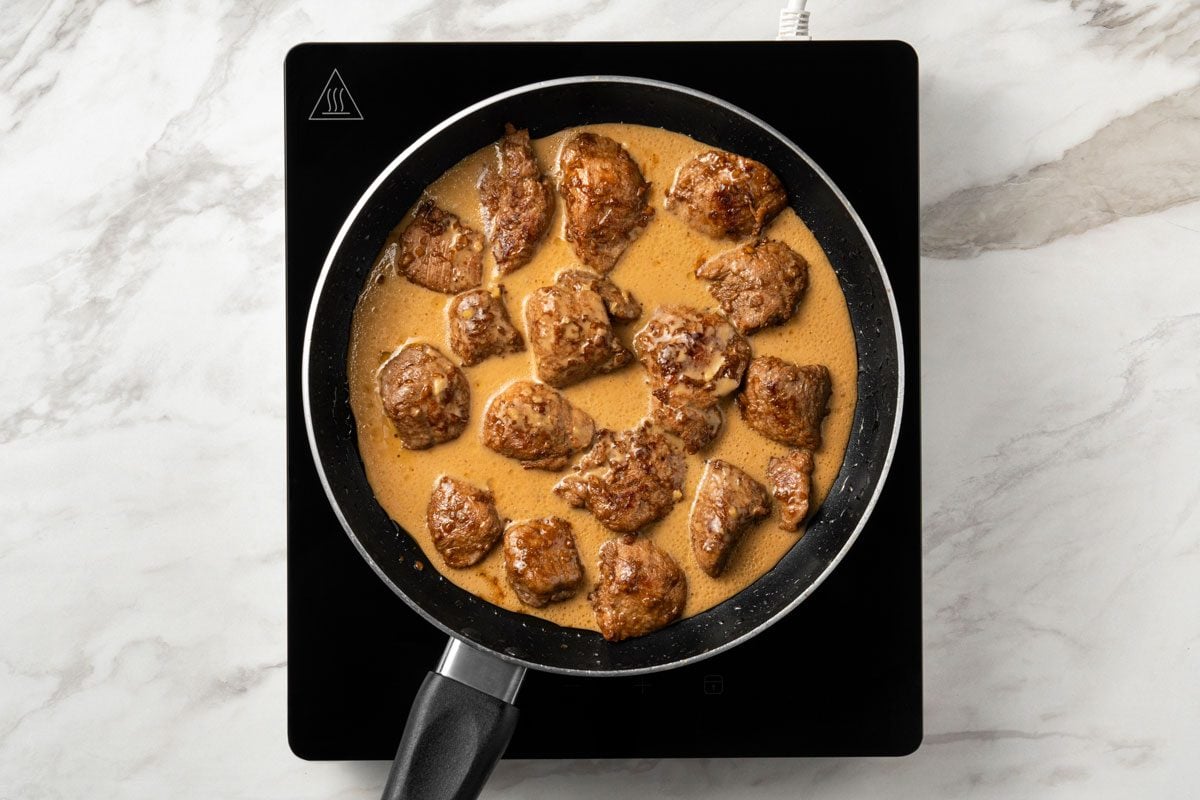 stir in pork