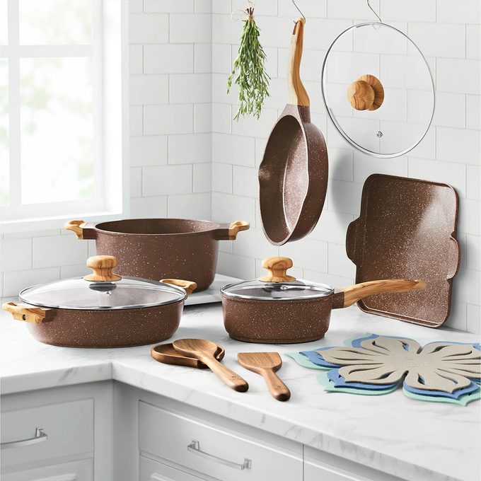 Walmart Just Dropped Pumpkin 14 Piece Cast Aluminum Cookware Set