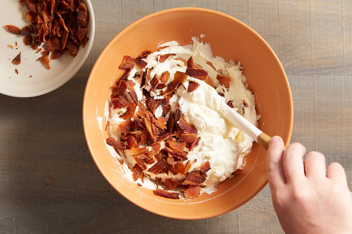 Stir in bacon.