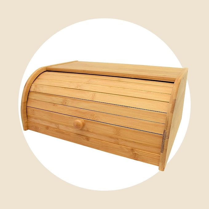Natural Bamboo Roll Top Bread Box Via Walmart.com A
