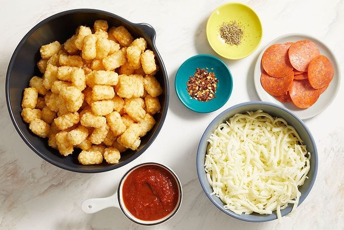 Ingredients for making Pizza Tots recipe.