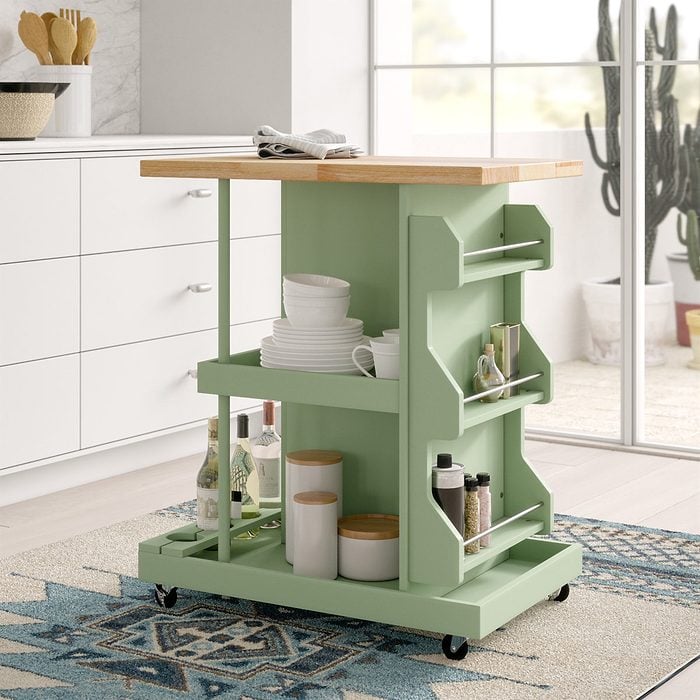 Red Barrel Solid Wood Top Kitchen Cart Via Walmart.com
