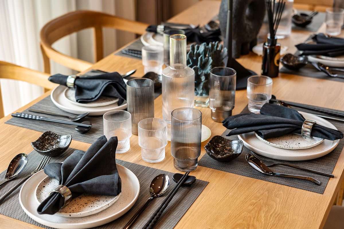 Elegant table set up for dinning room