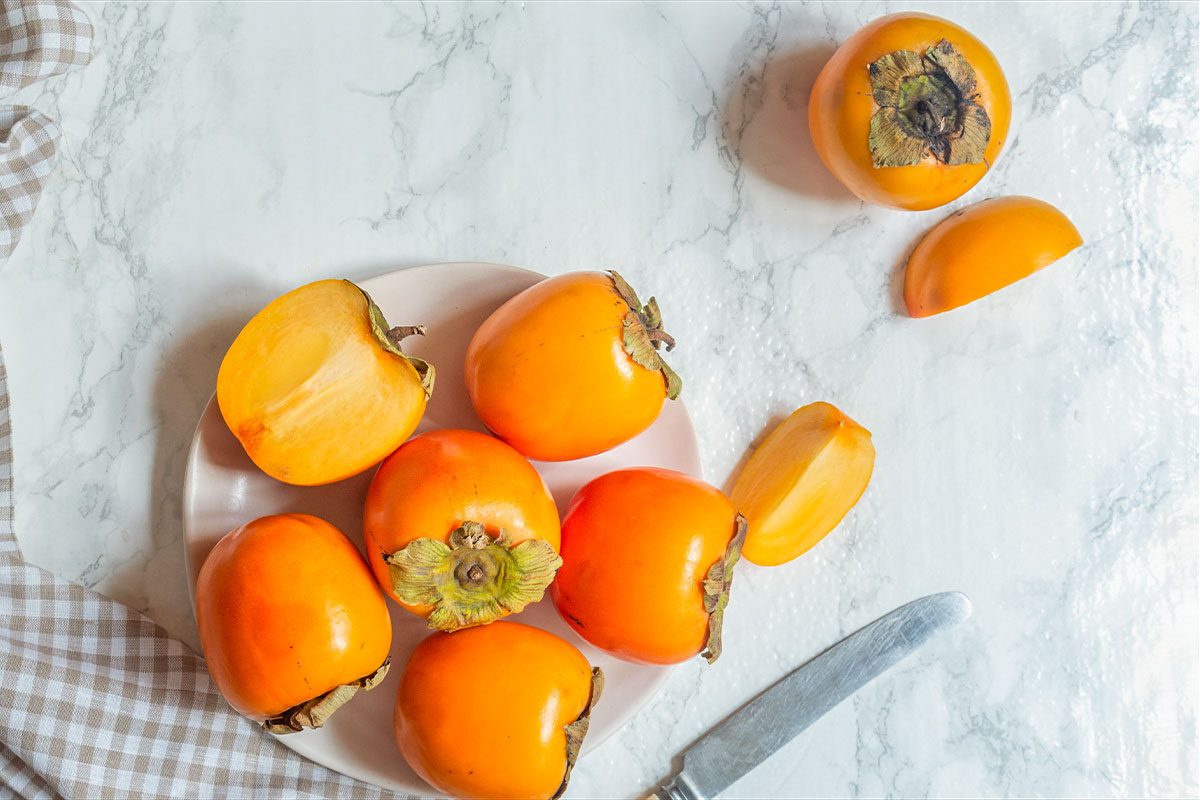 Fresh bright orange Persimmon