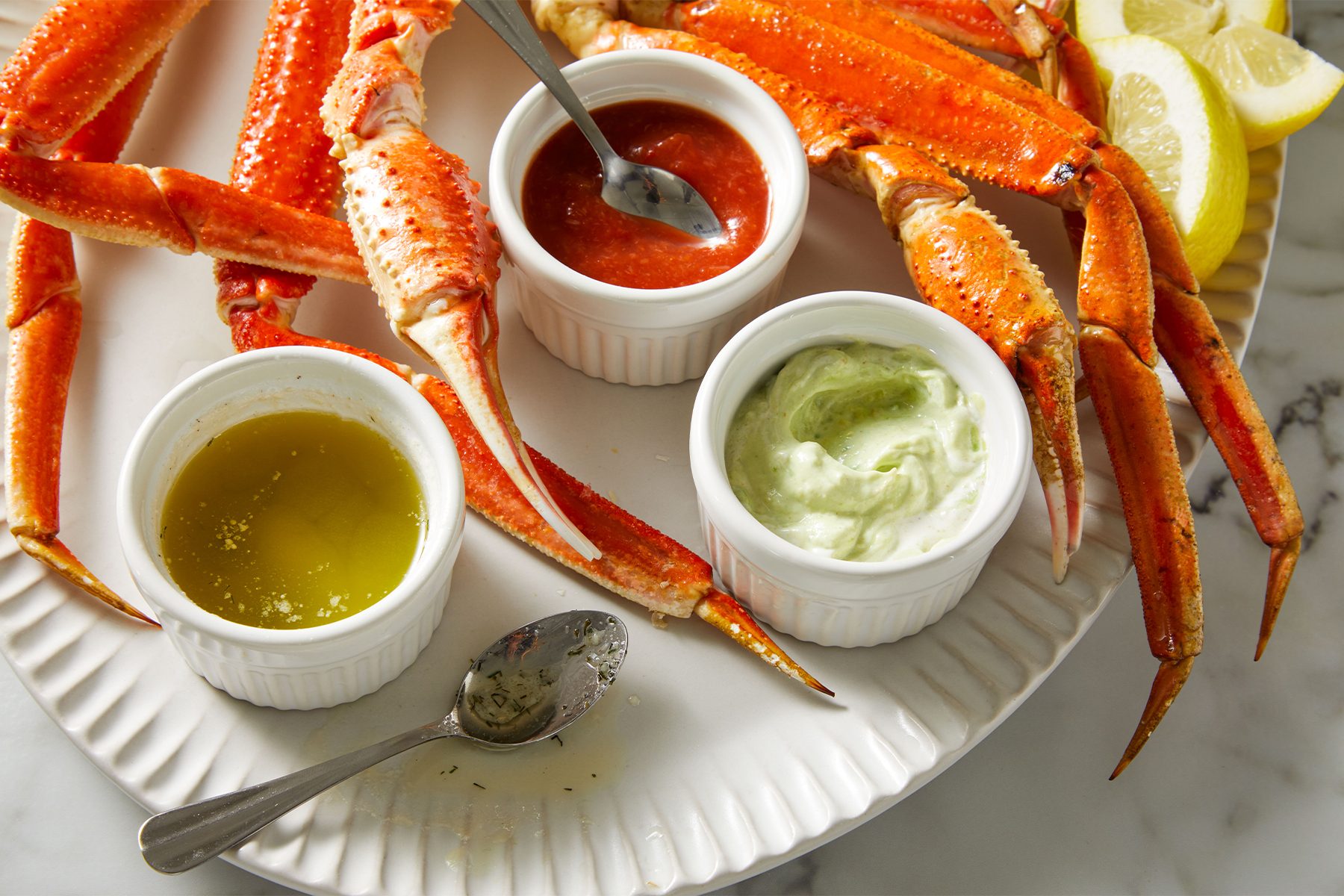 Dipping Sauces For Crab Legs served on a plate