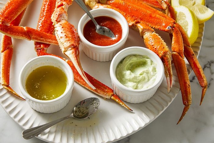 Dipping Sauces For Crab Legs served on a plate