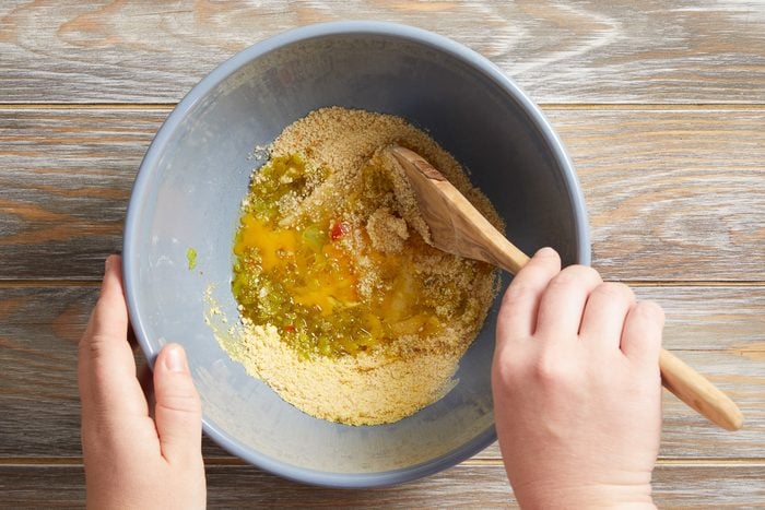 egg, pickle relish, 6 tablespoons of bread crumbs and ground mustard