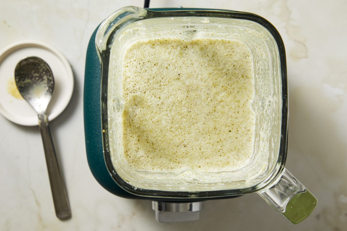 liquid mixture in a blender