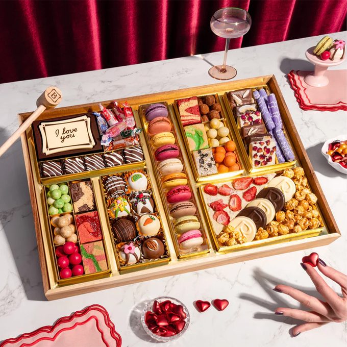 Perfect Last Minute Valentine’s Day Gift Boarderie Valentine's Day Dessert Board Via Boarderie.com 1a