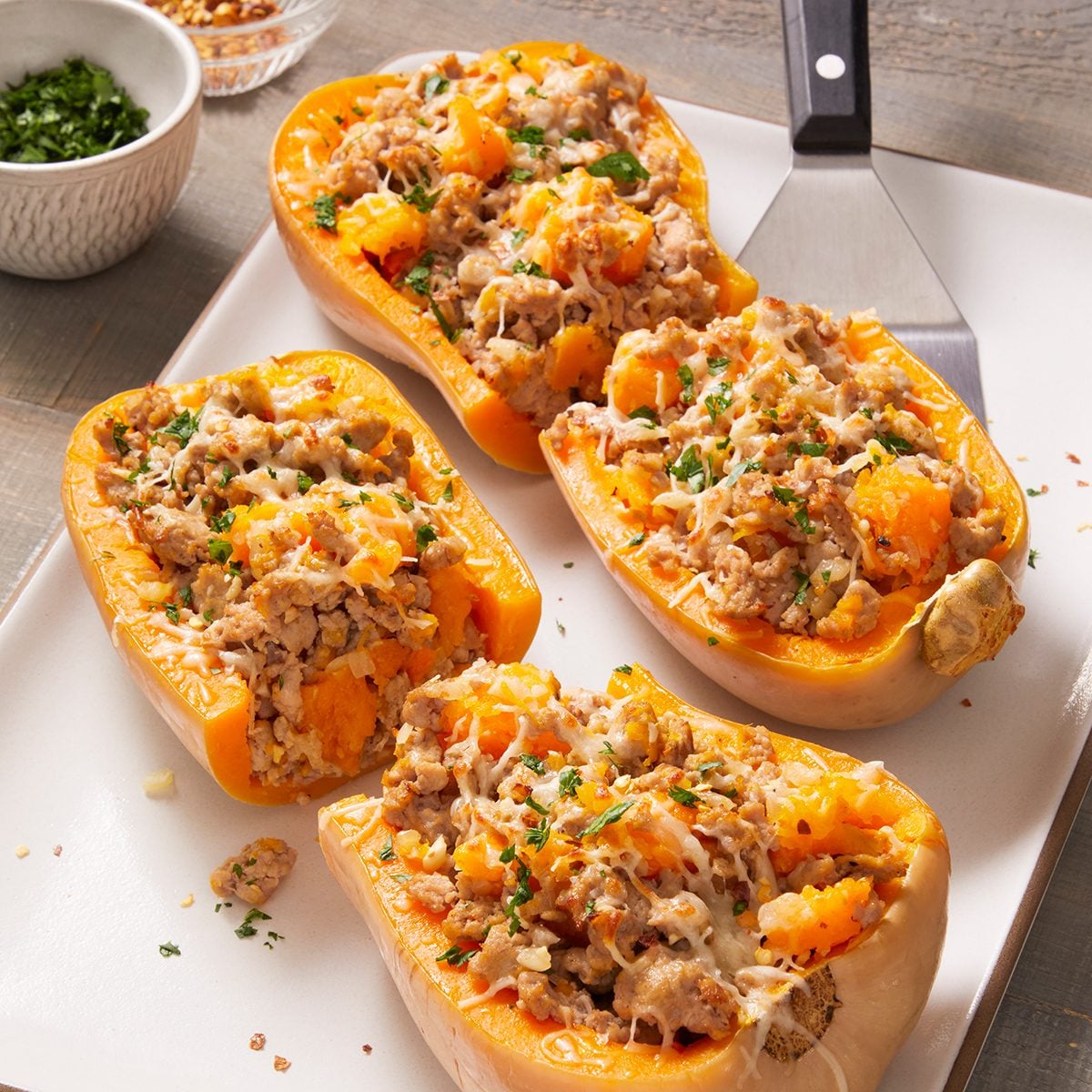 Sausage-Stuffed Butternut Squash
