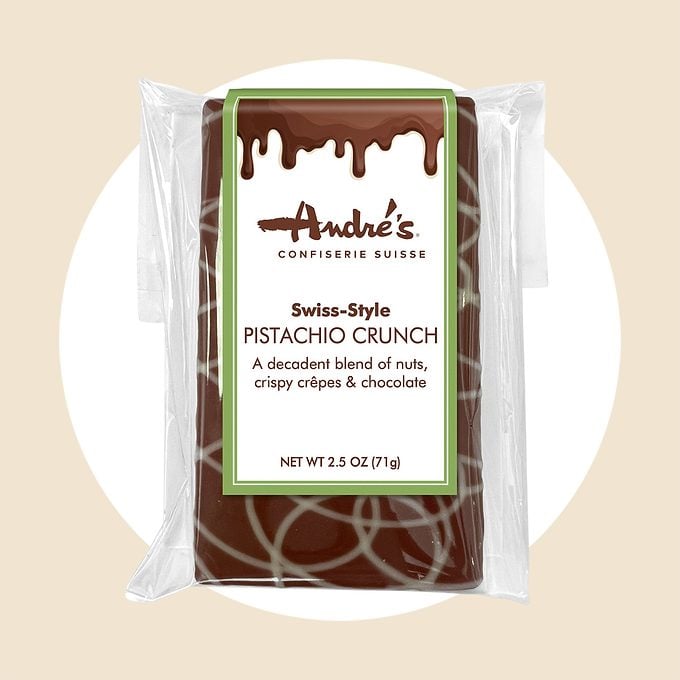André's Pistachio Crunch Bar Via Andreschocolates.com