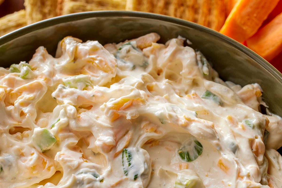 Close-up shot of creamy Cream Cheese Ranch Dip