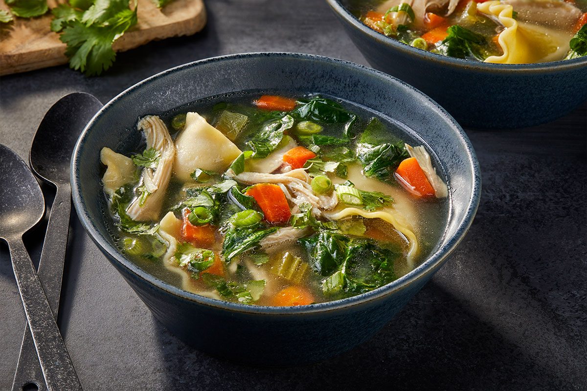 RMS 281394 Modern Slow Cooker Lemongrass Ginger Chicken Noodle Soup; Horizontal AP; Pull