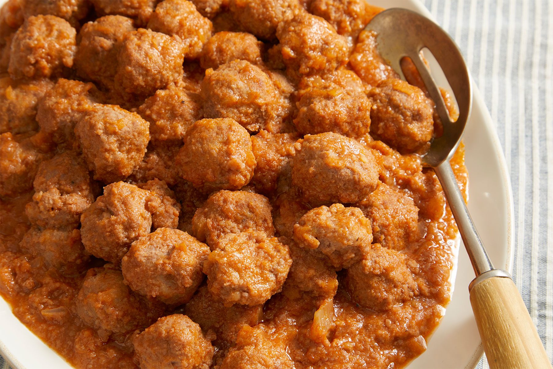 close up of Passover Meatballs on a plate