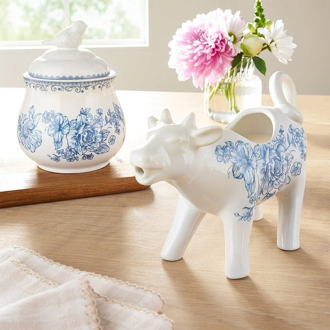 Stoneware Sugar Bowl & Creamer Set Via Walmart.com