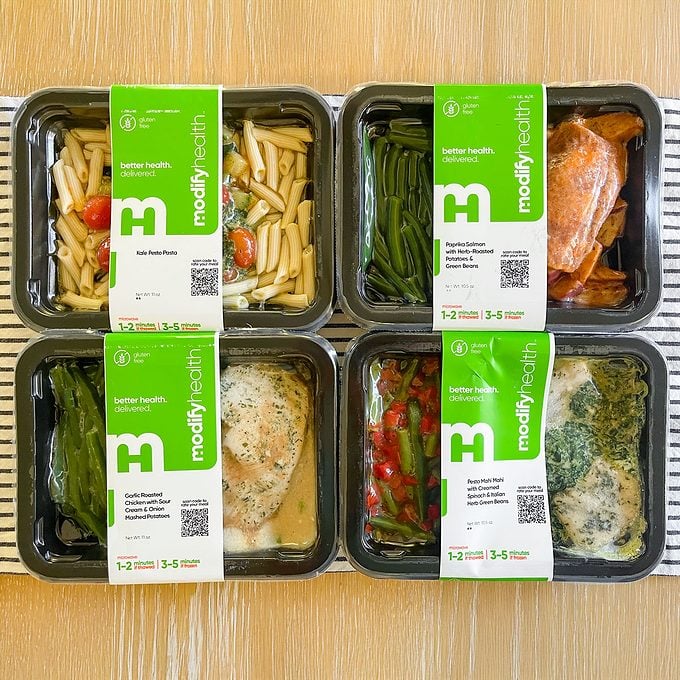 top view of Modifyhealth prepared meals