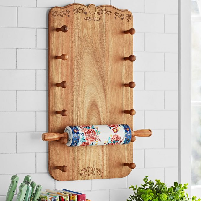 Wood Rolling Pin Rack
