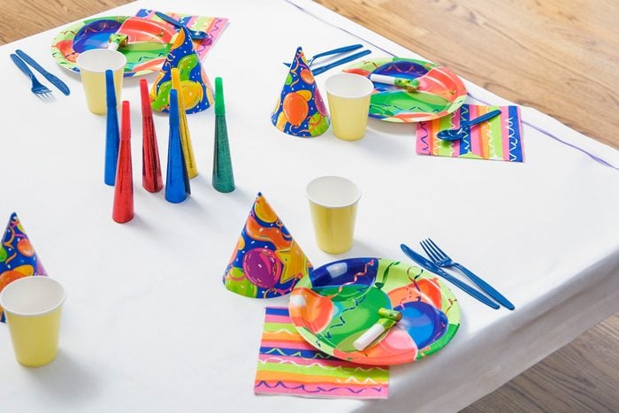 party supplies on a table