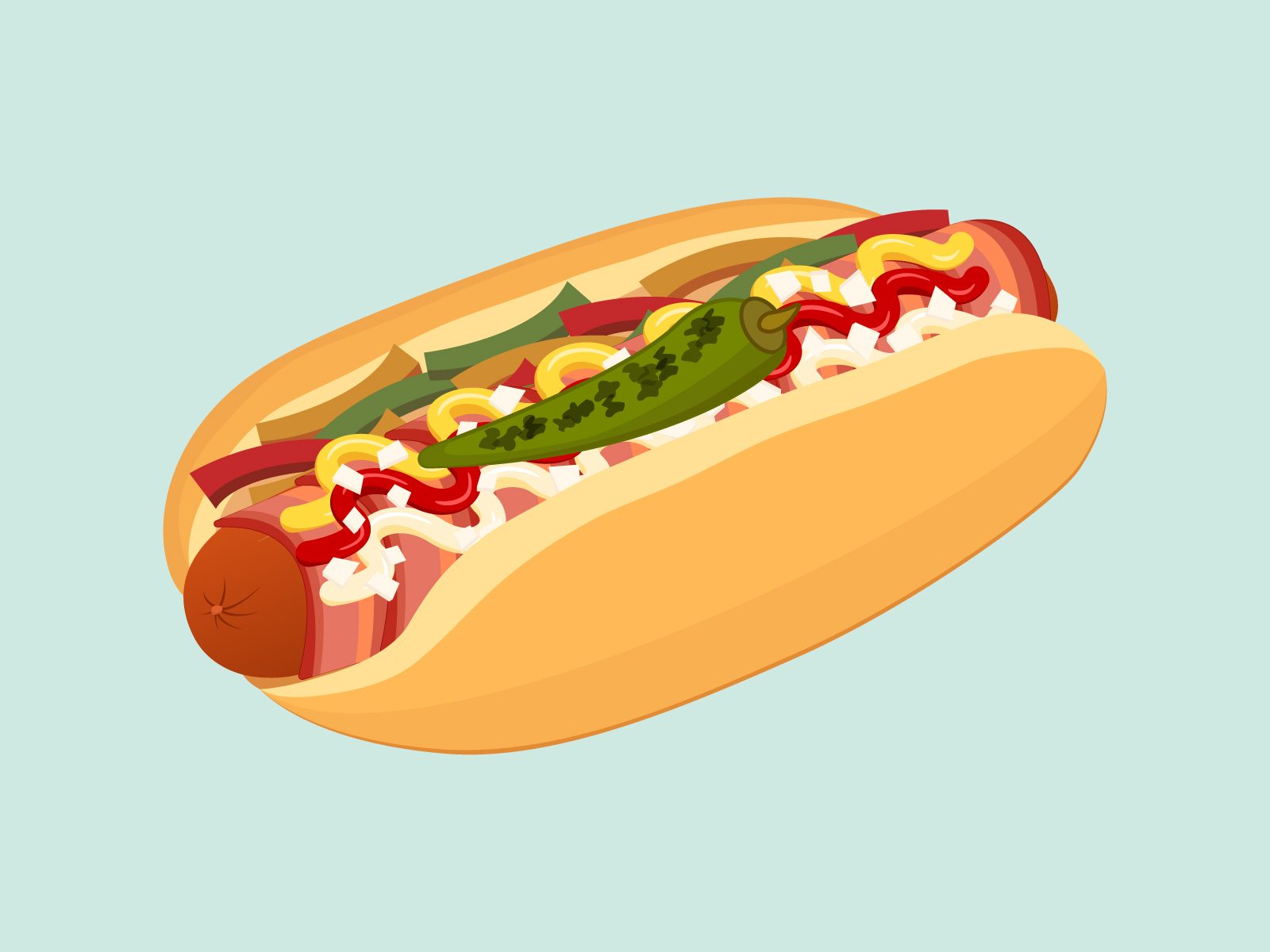 L A Street Dog illustration on light green background