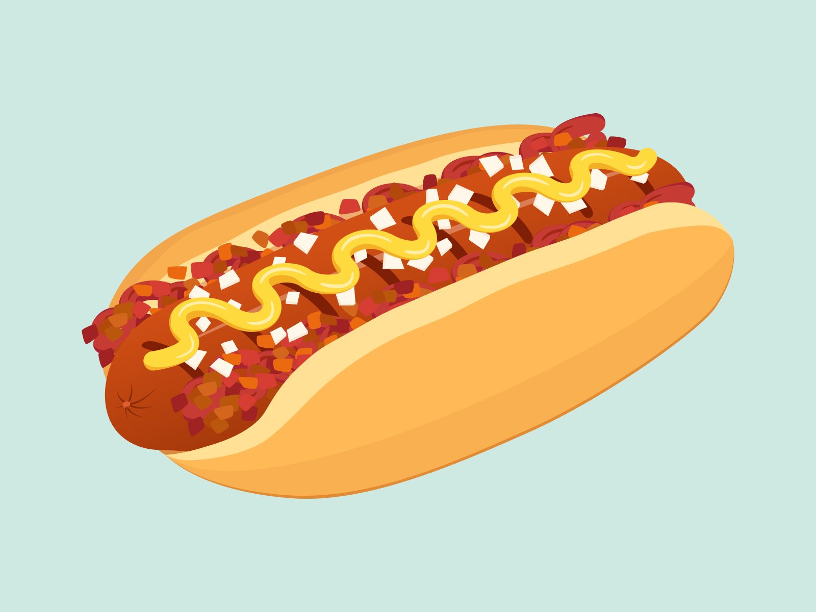 Washington D C Half Smoke illustration on light green background
