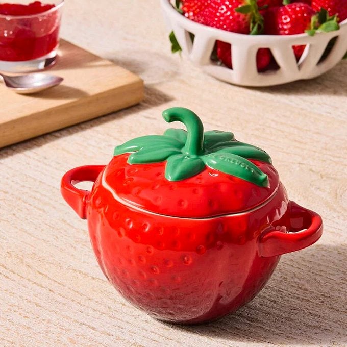 Le Creuset Fruit Shaped Mini Cocottes Strawberry Cocotte Via Lecreuset.com