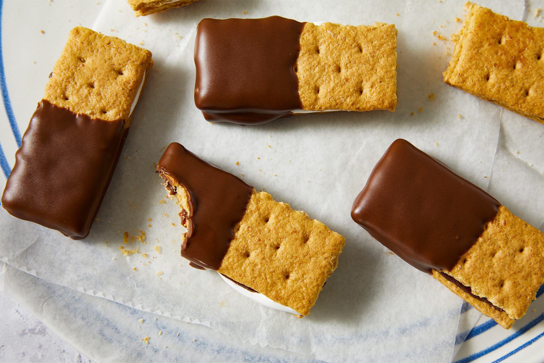 overhead shot of Mini Smores on a plate