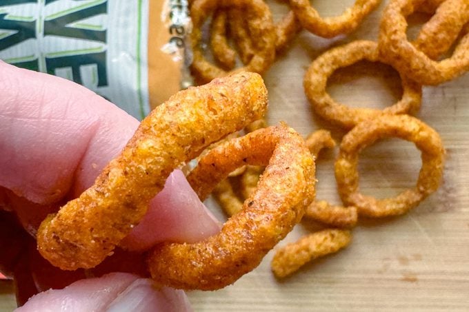 close up of Harvest Snaps Honey Bbq Crunchy Loops