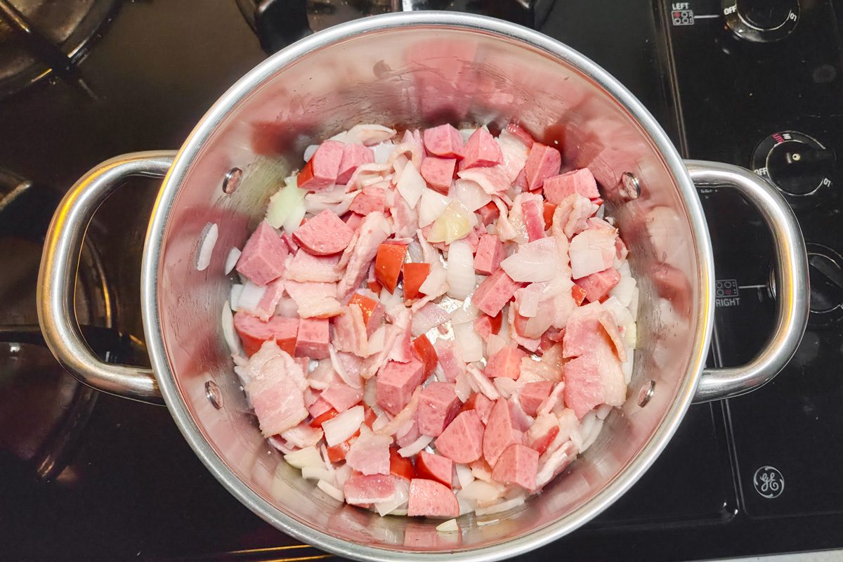 food being prepared in an Ikea pot