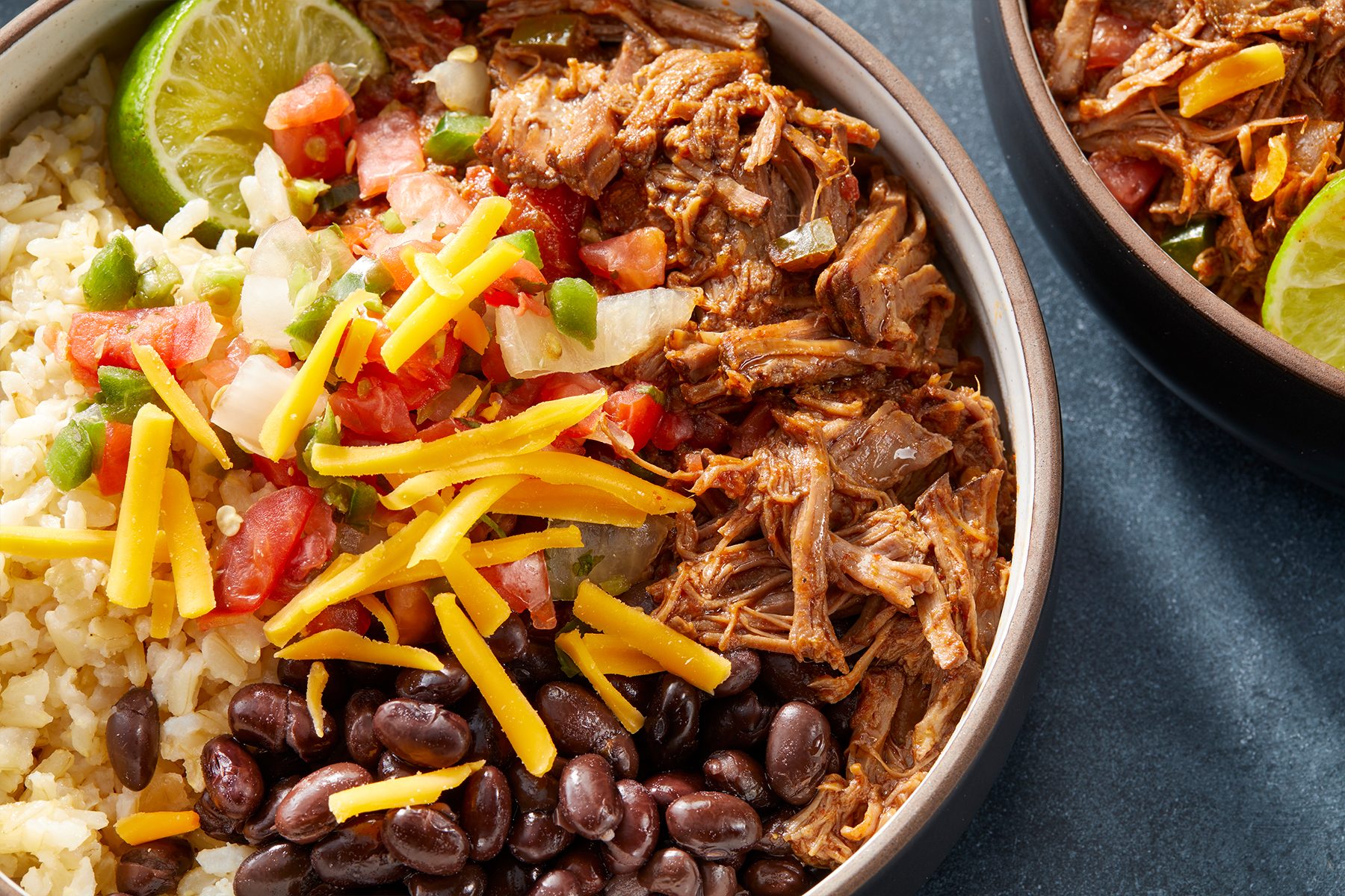 close up of taco bowl